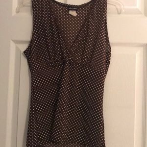 Brown with white polka dots